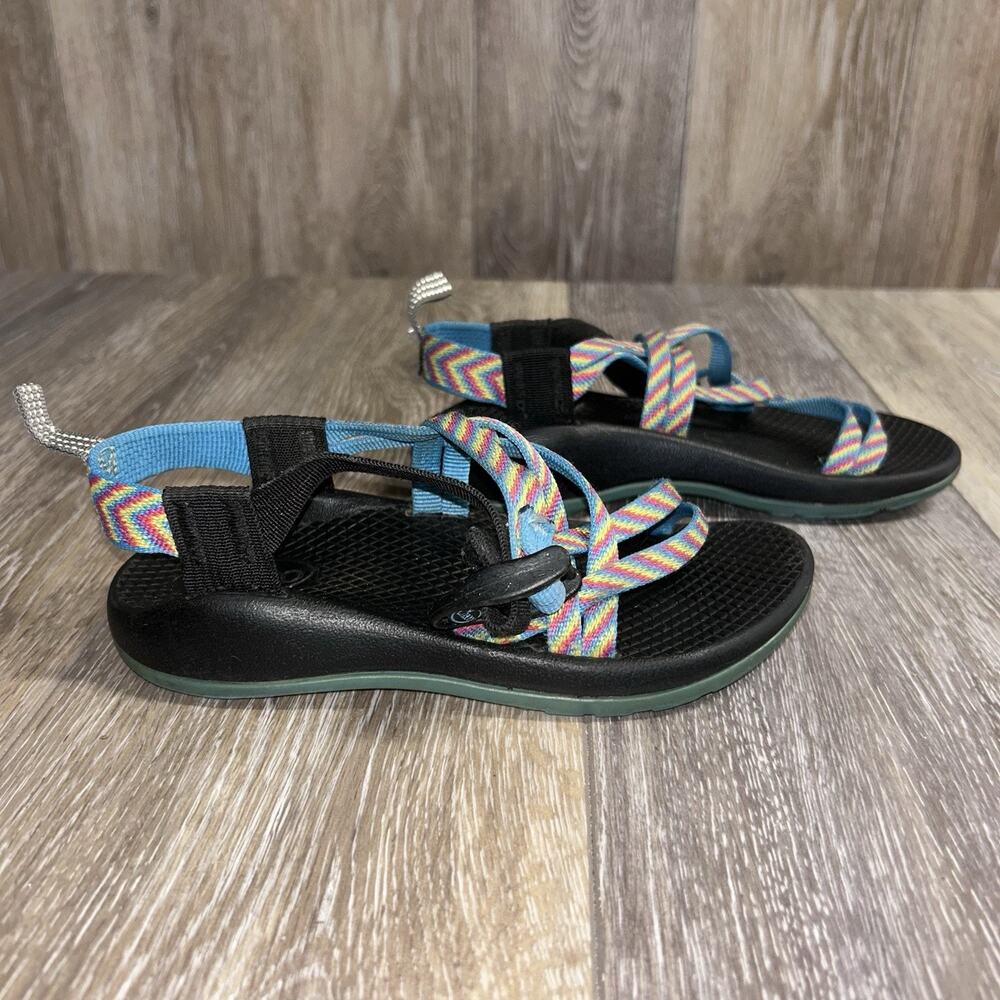 Chaco Multicolor Blue Aztec Strap Hiking Outdoor Sandals Youth US Size 13